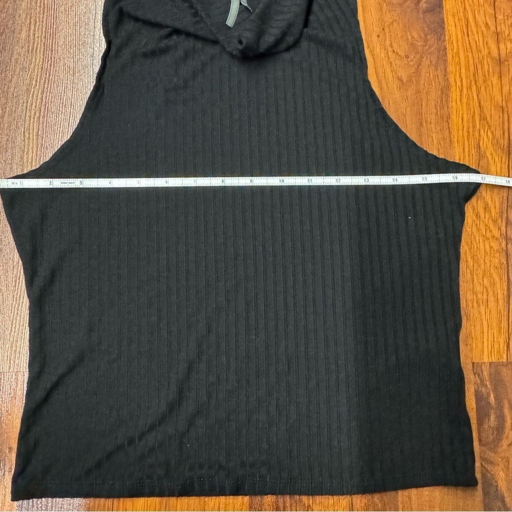 Anthropologie Black Ribbed Knit Sleeveless Mock Neck Top Small - Picture 6 of 6
